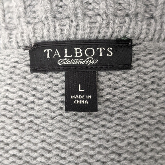 TALBOTS Grey 🩶 Cardigan Size Large Open Front - Picture 5 of 6